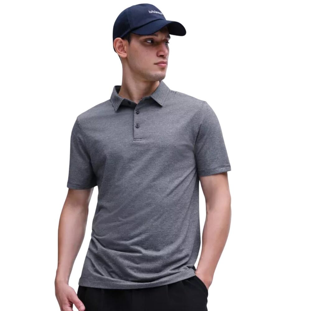 Lululemon Evolution Short-Sleeve Polo Shirt, Heathered Black, Men's Size Medium